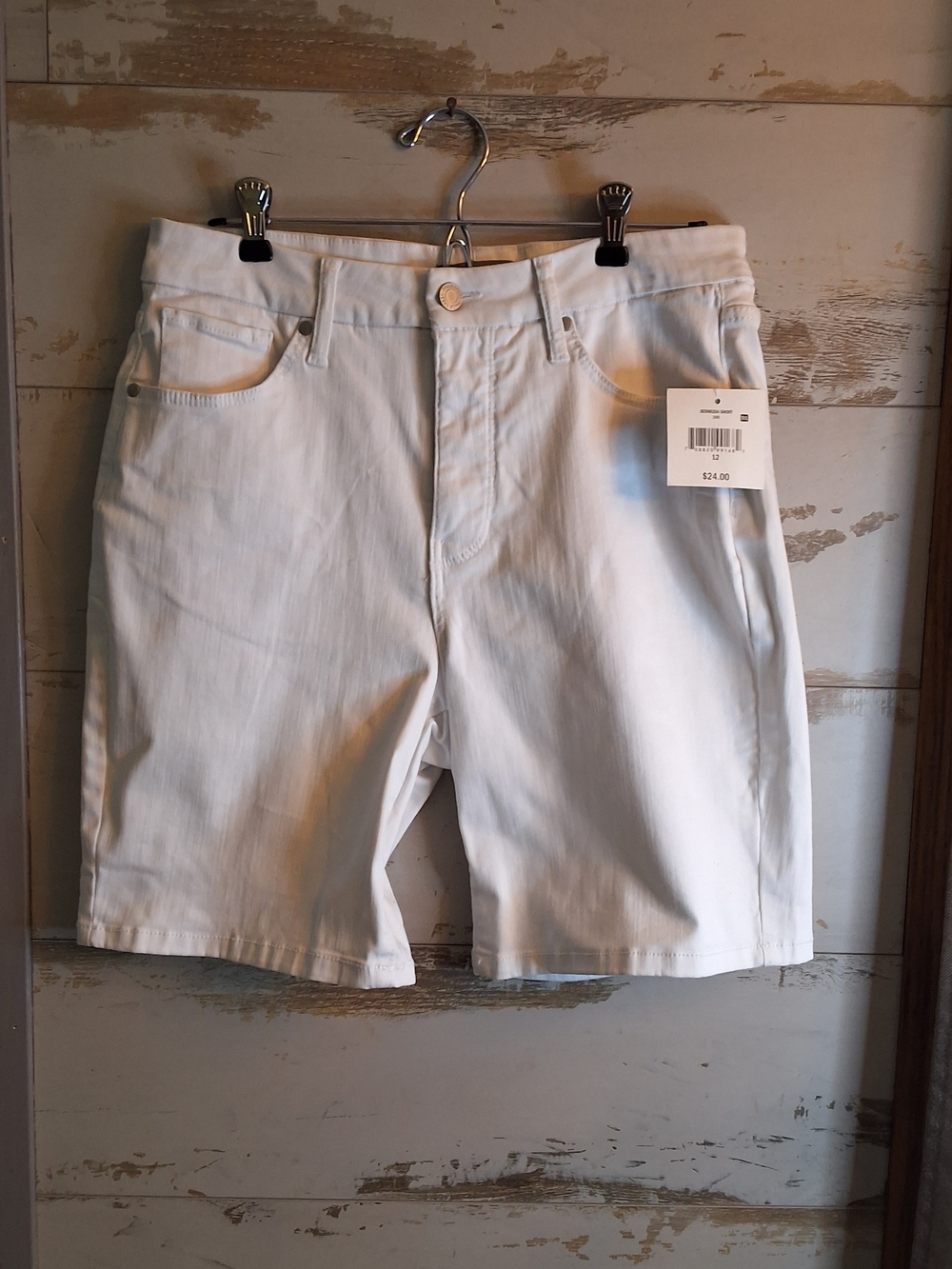 Nwt Womens Falls Creek Denim White Bermuda Shorts Sz12